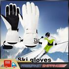 Unisex Skiing Gloves Non-slip Waterproof Winter Outdoor Sports Mittens (L White)