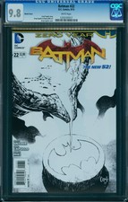 Batman #22 New 52 1:100 Greg Capullo Sketch Variant CGC 9.8 White Pages 2013