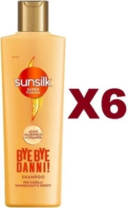 6 SUNSILK SUPER FUSION SHAMPOO BYE BYE DANNI CAPELLI DANNEGGIATI E SPENTI 220ML - Foto 1 di 2