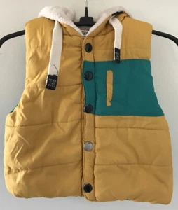 Net Bear Classic Products Chinese Designer Kids Yellow Hooded Puffer Vest 5 - Picture 1 of 5