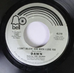 Pop 45 Tony Orlando And Dawn - I Can'T Believe How Much I Love You / Tie A Yello - Picture 1 of 2