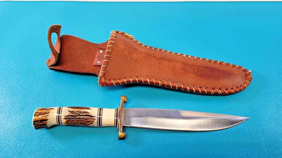Steve Morseth Custom Model 7 Fighter Knife & Sheath c. 1986  11.5" OAL TR544 - Image 1 of 4