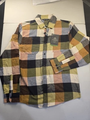 Men's Alpine Design Long Sleeve Brushed Flanel Shirt Green/Brown/Navy/White - Image 1 of 4