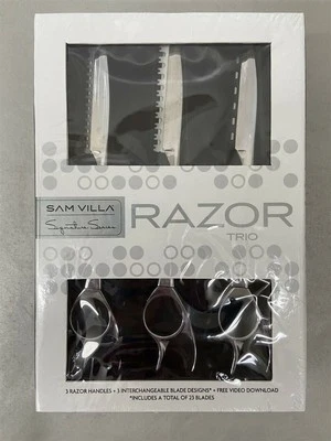 Sam Villa Signature Series Razor Trio Stainless Steel w/ 3 Handles & 23 Blades - Image 1 of 3