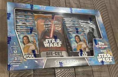 Topps Chrome Star Wars Super Box 2025 Costco Exclusive Cards - New Sealed - Image 1 of 4