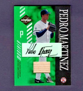 2003 LEAF LIMITED AUTO MONIKERS EMERALD BAT #75 PEDRO MARTINEZ RED SOX SSP #5/5 - Picture 1 of 2