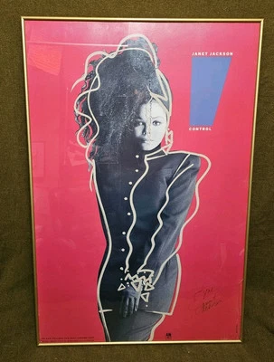 Genuine 1986 Janet Jackson Control Poster Autographed SP 5106 A&M Records 24x36 - Image 1 of 4