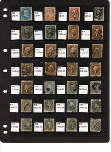 110 Used Faulty Classic Stamps, Scott Catalog Value: $16,758.00 Price Reduced!! - Picture 1 of 5