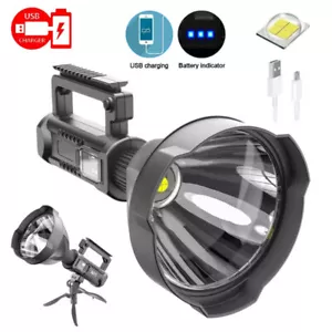 Super Bright LED Searchlight Portable Rechargeable Spotlight Handheld Flashlight - Picture 1 of 14