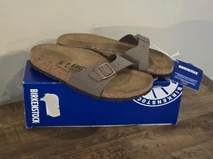 size 37 Narrow - BIRKENSTOCK Madrid Birkibuc Mocca One-Strap Sandals Womens Sz 6 - Picture 1 of 15