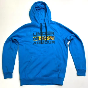 Under Armour Pullover Hoodie Herren S Blau Logo Loose Fit Baumwollmischung FItness - Bild 1 von 11