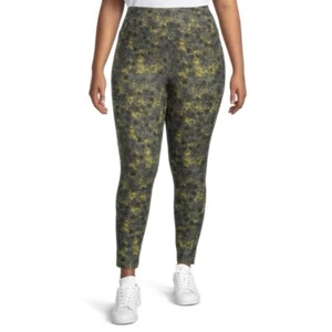 Women’s Terra & Sky Green Camouflage Print Leggings Size 0X (14W) NEW - Picture 1 of 5