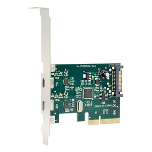 PCIE 4X Port Expansion Card PCI-E to USB 3.1 Type C Dual Port Adapter Card y - Afbeelding 1 van 9