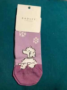 BNWT Radley WHITE POODLE SOCKS. LILAC. PERFECT FOR POODLE LOVERS - Picture 1 of 4