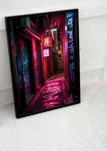STREET GRAFFITI TOKYO NEON LIGHTS POSTER CITY ABSTRACT GRAFF ART A3 A4 SIZE