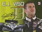 2008 Ej Viso Signed Indianapolis 500 Hero Photo Card Indy Car Pdvsa Honda Ej