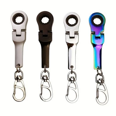 Mini 10mm Ratchet Spanner with Key Chain and 180 Degree Rotatable Head - Image 1 of 4