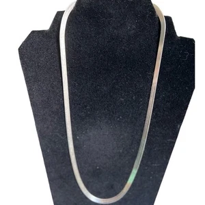 Vintage IBB Sterling Silver 925 Italy Herringbone Necklace - Picture 1 of 7