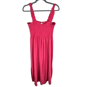 Calvin Klein rosa gesmoktes plissiertes langes leichtes Tank Sommerkleid Größe 10 - Bild 1 von 7
