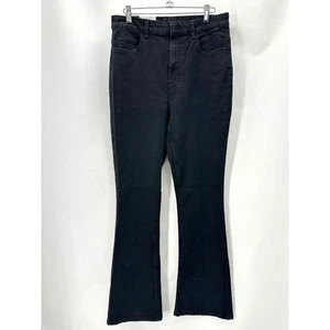 ASOS Pieces Womens XL Peggy High Waist Flare Jeans Black Stretch Denim NWT - Picture 1 of 12