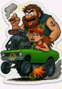 Chevy Nova STICKER - Chevrolet Car GM Vinyl Muscle Car Rat fink Ratfink - Picture 1 of 1