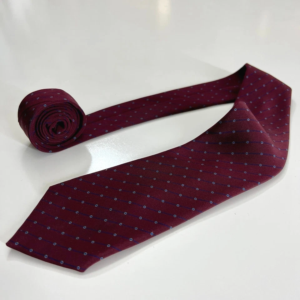 Stefano Ricci 男式意大利制造领带红色蓝色 100% 纯丝绸编织领带 — 第 1/4 张图片