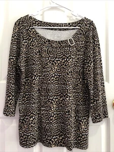 top donna Kim Rogers taglia L manica 3/4 cotone - Foto 1 di 9