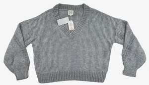 Hippie Rose Women’s NWT Gray Soft Cropped Knit Sweater Size XL - Picture 1 of 11