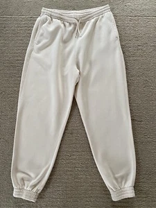 H & M Divided Ivory Beige Lounge Joggers Trackie Bottoms Size M Pristine - Picture 1 of 3