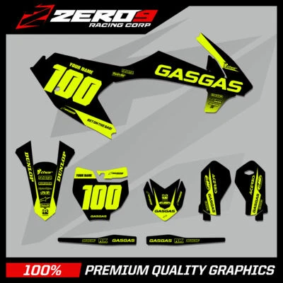 CUSTOM MX GRAPHICS KIT MOTOCROSS: GASGAS MC 50 MC 65 2021 - 2022 BLOCK BLK/YEL - Image 1 of 4