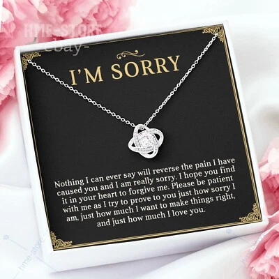Lo siento collar nudo colgante perdóname regalo di disculpas a su esposa novia  Foto 1 de 4