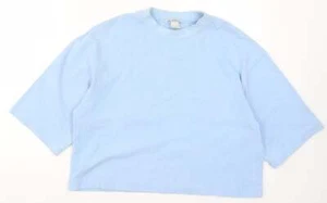 H&M Womens Blue Cotton Blend T-Shirt Size XS - Picture 1 of 12