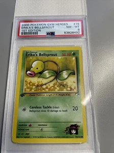 2000 Pokemon GYM HEROES 1st Edition #75 ERIKA'S BELLSPROUT PSA 8 - Picture 1 of 2