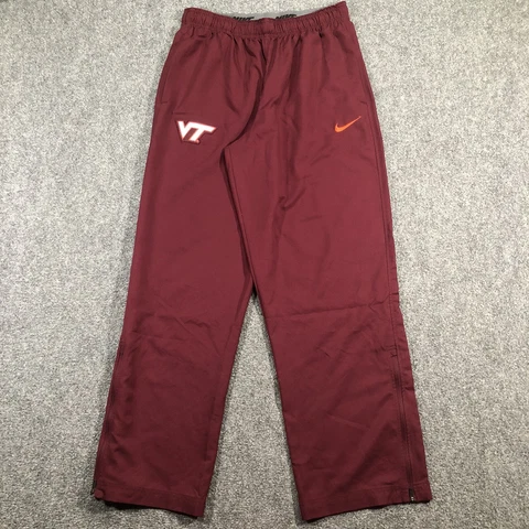 Nike Dri Fit Men's Size L Large Virginia Tech Hokies Red Orange Windbreaker Pant Cover