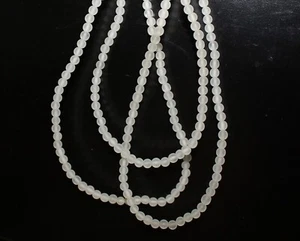Collana Artigianato Vetro Trasparente 4mm Perline Rotonde 36" Pronta all'Uso Artigianato NOS - Foto 1 di 4