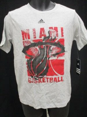 New Miami Heat Youth Size S/M/L/XL 8 10/12 14/16 18 Adidas Gray Shirt MSRP $20 - Image 1 of 4