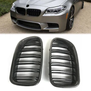 Pair Front Grilles Cover Guard Frame Black For BMW 5-Series F10 M5 Sedan 2011-16 - Picture 1 of 8