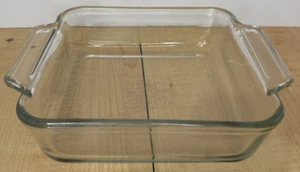 Anchor Ovenware 2 Qt Baking Dish Clear Glass 8x8x2.25” Square Handles 1035 Vtg - Picture 1 of 6