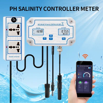 WIFI PH Salinity Controller Meter Aquarium Tank Seawater Salt Tester Monitor Kit - Image 1 of 4