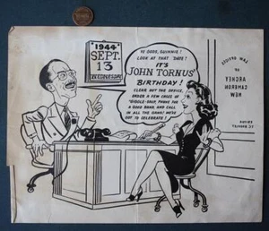 1944 Lancaster Ohio Lawyer John Tornus Archery Cameron & New cartoon artwork---- - Picture 1 of 1