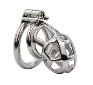 Male Men's Cuckold Lockdown Snake Penis Chastity Cage Enhance Curve Ring Device - Picture 1 of 9