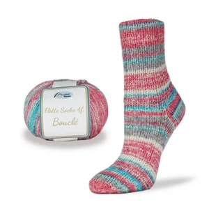Bamboo cotton sock yarn RELLANA  Boucle 50g/1.8 oz- 225m/246yards - Picture 1 of 15