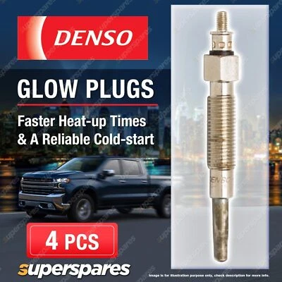 4 x Denso Glow Plugs for Nissan Navara D21 D22 Terrano II R20 Urvan E24 2.7 D - image 1 of 2