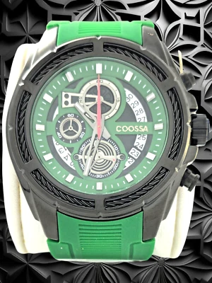 COOSSA ORIGINAL Reloj Cronógrafo Hombre 48MM Estuche Negro 30M WR Banda Silicona Foto 1 de 4