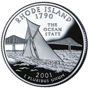 2001-P RHODE ISLAND STATE QUARTER 1-COIN BRILLIANT UNCIRCULATED FREE SHIPPING - Picture 1 of 1