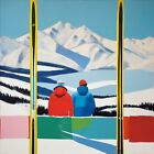 Still Life Ski Mountains Landscape Architecture 80x80 Canvas 2cm/Bauhaus/Loft
