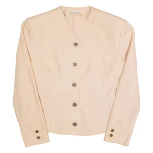 Vintage GIANNI VERSACE Womens Blazer Jacket Pink Linen 90s S - Picture 1 of 6
