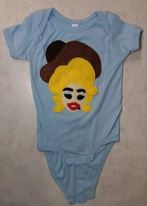 18M Dolly Parton Infant Short Sleeve Bodysuit Blue 100% Cotton Rabbit Skins READ - Picture 1 of 9