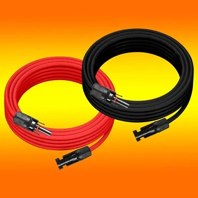 Solarkabel Verlängerungskabel (0% MwSt.*) rot schwarz 6 mm² mit Stecker - Bild 1 von 4