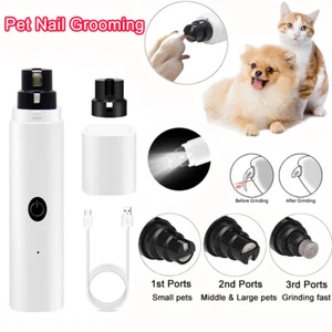 Electric Dog Toe Nail File Grinder Clippers Pet Cat Claw Grooming Trimmer Tools - Picture 1 of 11